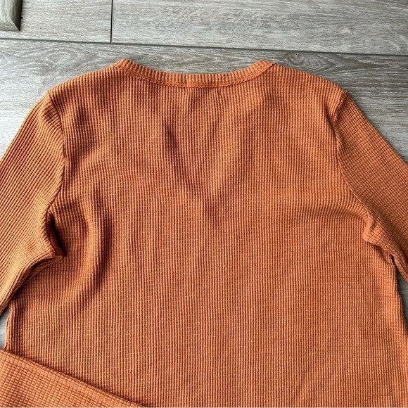 Anthropologie  T.La Waffle Knit V Neck Keyhole Long Sleeve Shirt Top - Picture 14 of 15